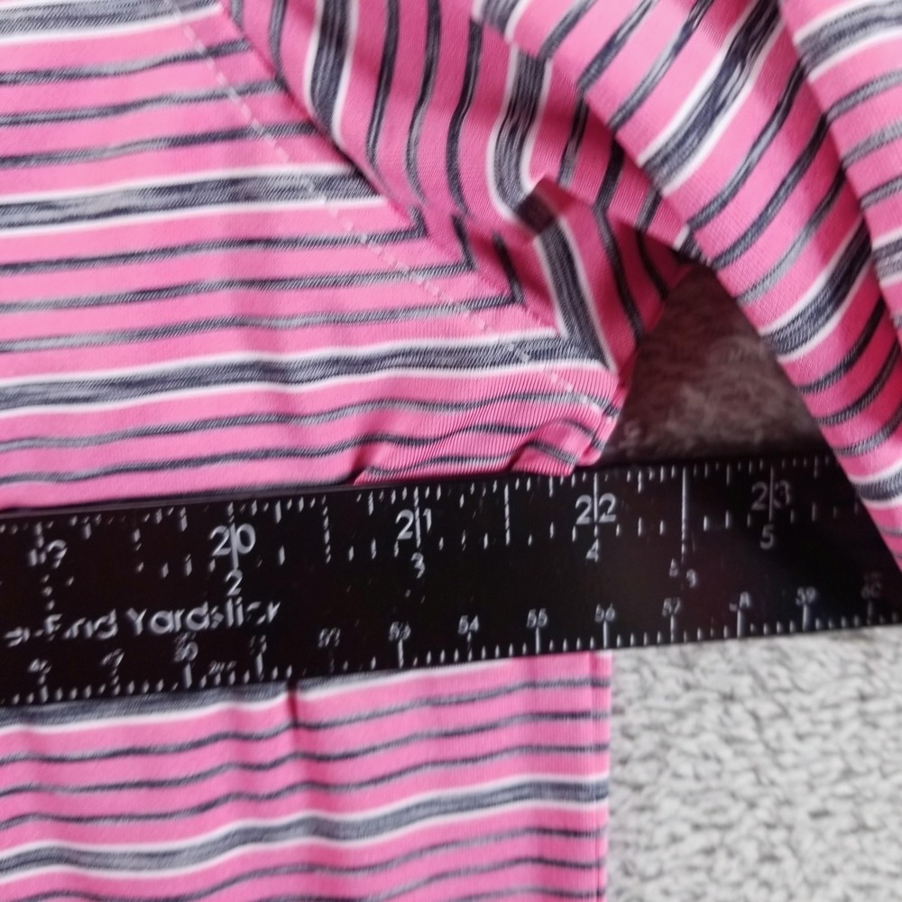 FootJoy Polo Shirt Mens M Pink Stripe Golf Performance Short Sleeve - Picture 8 of 10